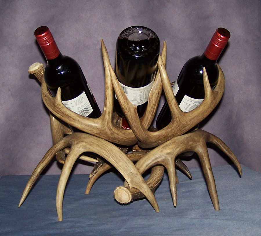 REAL WHITETAIL ANTLER WINE RACK BY CDN, CHANDELIER eBay